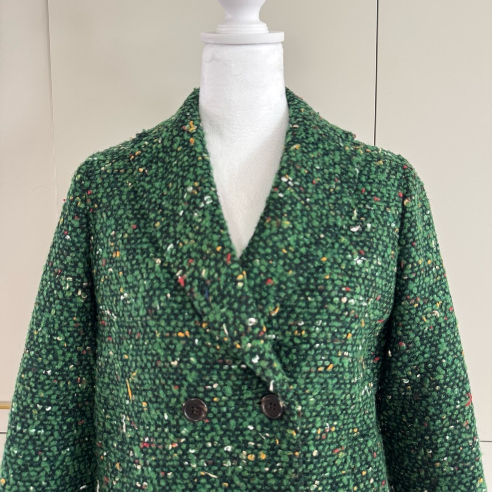 J. Crew Daphne Green Tweed Women's Coat - Picture 2 of 12
